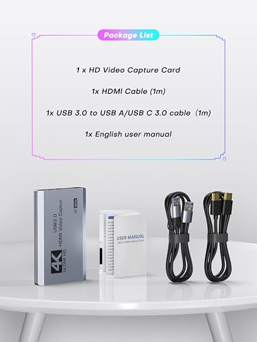 Video Capture Card, USB 3.0 Capture Card 4K HDMI Loop-Out, 4K 60FPS/1080P 240FPS Video Game Capture for Works for PS5/Camera/PC/Streaming - Image 7