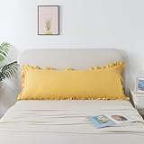 H HOUSEHOLD Body Size Pillow Cases Set of 1 - Super Soft and Cozy Pillow Case Covers with Envelop Closure, 20x54 Inches Yellow