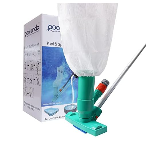 POOLWHALE Portable Pool Vacuum Jet Underwater Cleaner W/Brush,Bag,6 Section Pole of 56.5"(No Garden Hose Included),for Above Ground Pool,Spas,Ponds & Fountains