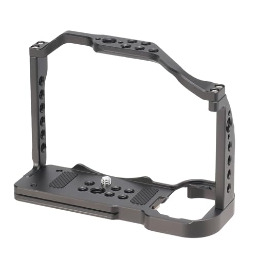 Image of FocusFoto Camera Cage for Sony ZV-E1 Camera, Aluminium Video Vlogging Stabilizer Rig with NATO Rail, 1 /4 inch-20 Screw Mount, 3 /8 inch-16 Locating Pin for Arri Grip, Quick Release Plate for Arca-Swiss Tripod
