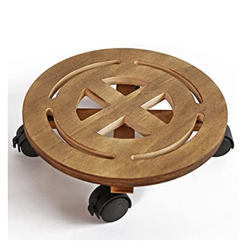 Vase en bois et support de plante intérieur extérieur avec roues