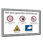 Dreifke® Hinweisschild, Betriebsgelände Schrittgeschwindigkeit600 x 900 mm Aluverbund 900x600mm