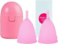 Esterilizador de Copo Menstrual com 2 Copos Menstruais Reutilizáveis Tamanhos S e L, Kit de Higiene Íntima para Mulher Atual, Praticidade e Eficiência.