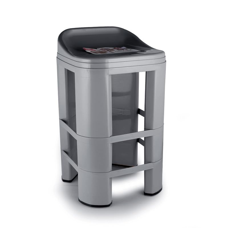Image of Nayasa Rocky Strong Stool | Seating Stool for Bathroom | Office Stool | Outdoor | Home | Double XL | Grey