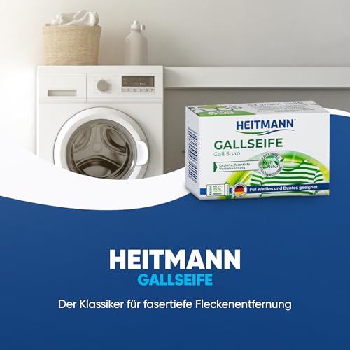 Heitmann žučni sapun: kućni lijek za mrlje i prljavštinu, prirodno sredstvo za uklanjanje mrlja s bijelih i šarenih stvari, 100g (pakiranje od 1)