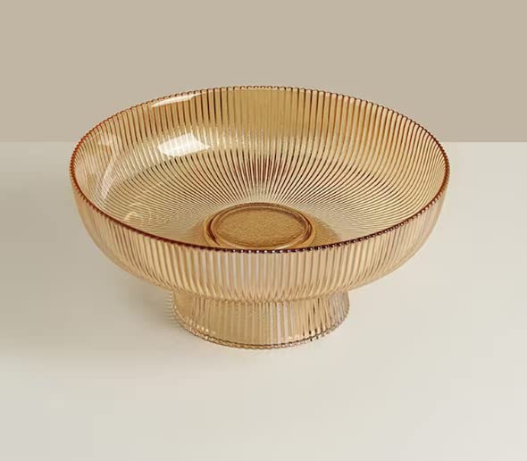 Buy HAPPY BORN Glass Serving Fruit Bowl, Dish for Sweets, Pedestal Bowl