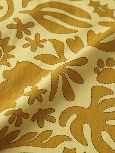 Image of The Souled Store Lion King: Hakuna Vibes Men and Boys Short Sleeves Collared Neck Button Front Yellow All Over Printed Oversized Fit Cotton Holiday Shirts