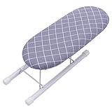 Garneck Sleeve Ironing Board Tabletop Ironing Board with Retractable Iron Rest Folding Legs for Sewing Craft Room Household(Grey)