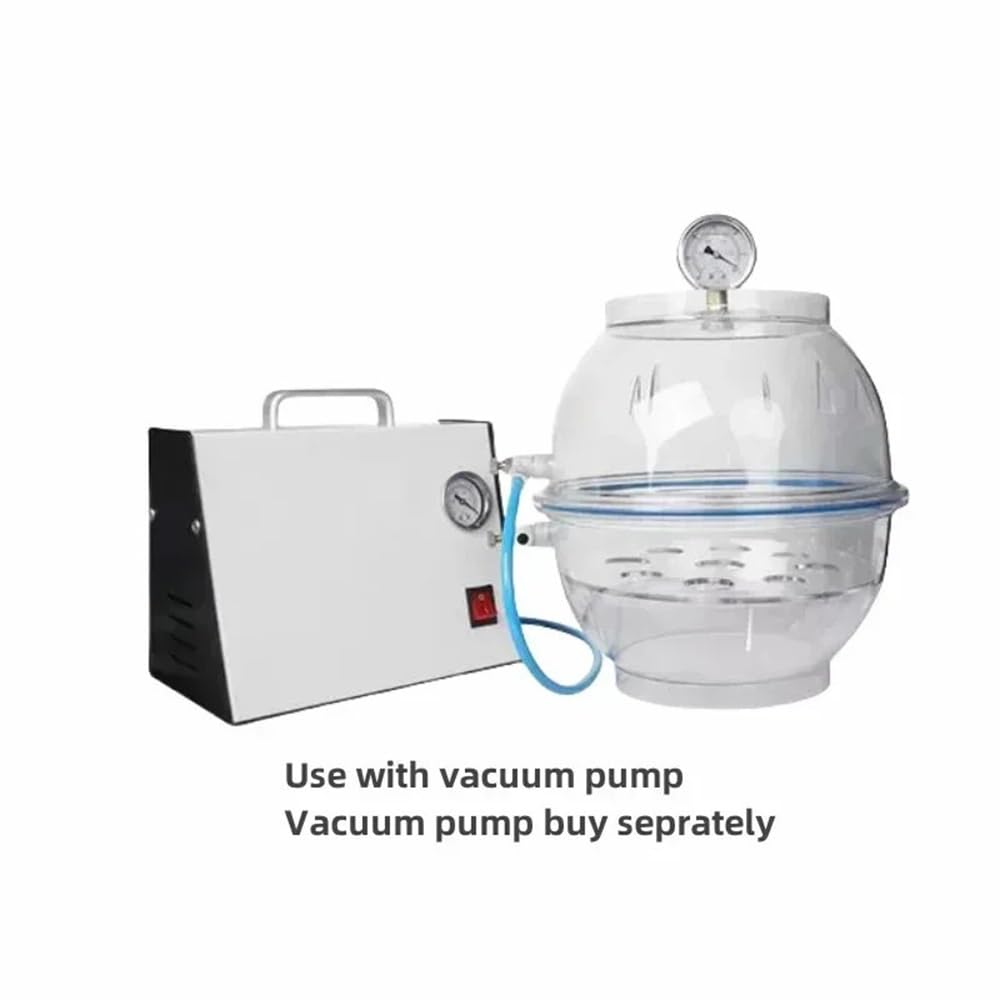 Desecador de vacío - Secador de laboratorio de policarbonato transparente con doble válvula y manómetro, 150 mm