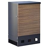 ガーデンマスター(Gardenmaster) 宅配ボックス 屋外 大容量 鍵付き 防水 戸建て用 郵便ポスト一体型 置き型 2Lペットボトル×6本収納可 防犯 簡単設置 盗難防止 木目・ブラック EPB-1(WD/BK)