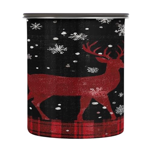 Envase para café con diseño de ciervo y copos de nieve 500ml