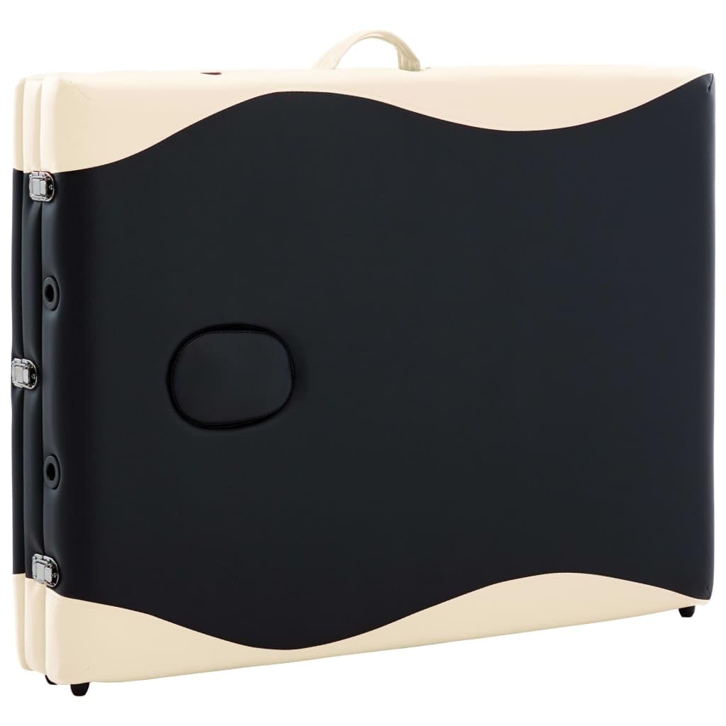 Générique Table de Massage Pliable 3 Zones Bois Noir et Beige,Santé & beauté,Hygiène personnelle,Massage & Relaxation,Tables de Massage,Noir,18.45 KG,110213