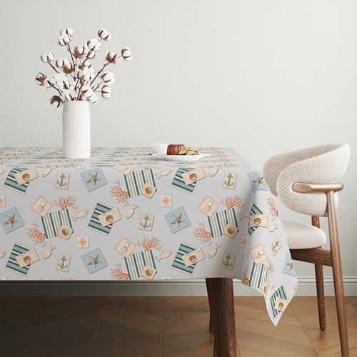 Nappe en toile cirée Recife bleue table rectangulaire 220 - 4