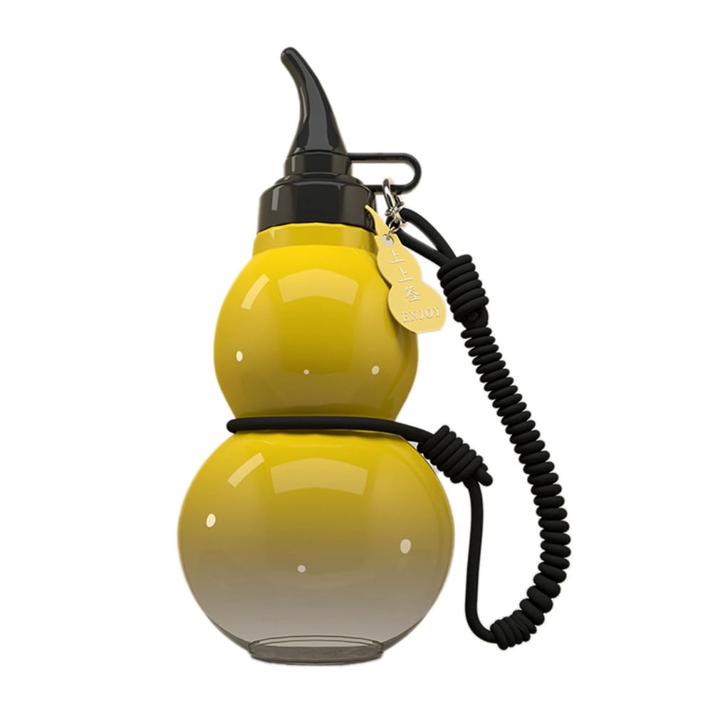 Osmond Chinese Retro-Inspired Gourd Style Water Bottle 800ML Gourd Water Bottle Large Capacity Water Bottle Yellow