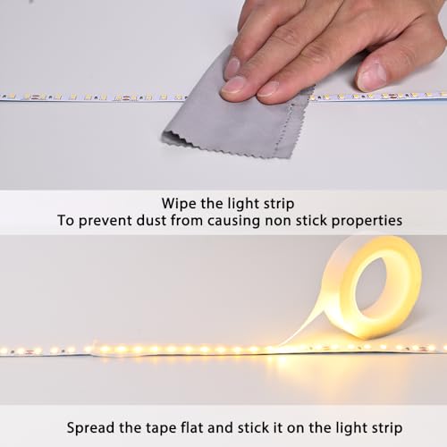 Image of Light Soften Tape 2 PCS 0.78inx29ft Led Light Strip Masking Tape Lighting Dimming Cover Sticker, White (White)