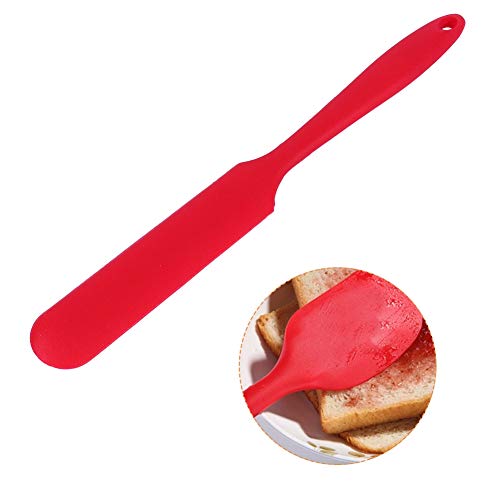 Cake Cream Butter Spatula Silicone Spatula Slim Silicone Cooking Brush Non-Stick Scraper Heat Resistant Spatula for Blender Cooking Jaw Stir Mixing (Red) - Image 4