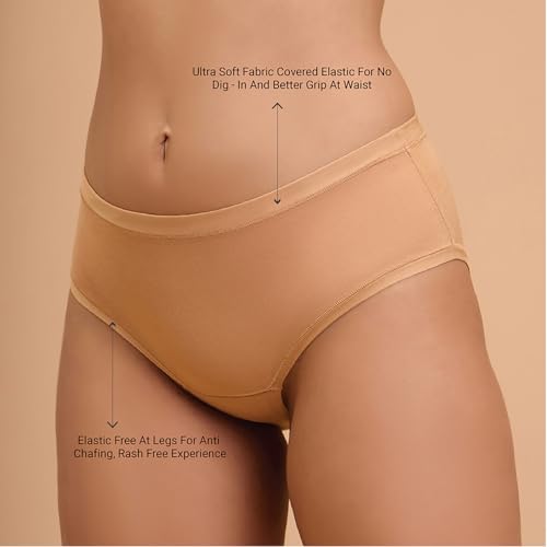 Image of NYKD (NYP383 Super Soft Modal Hipster Panty for Women | Medium Rise & Medium Coverage | Anti-Chafing, Rash-Free Comfort with Super Soft Elastic | All-Day Wear