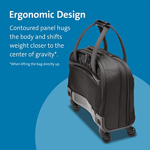 Image of Kensington Contour 2.0 Laptop Rolling Bag, Briefcase, Laptop Spinner, Laptop Roller Bag wheeled,15.6 inch, Water Resistant, Black (K60380WW)
