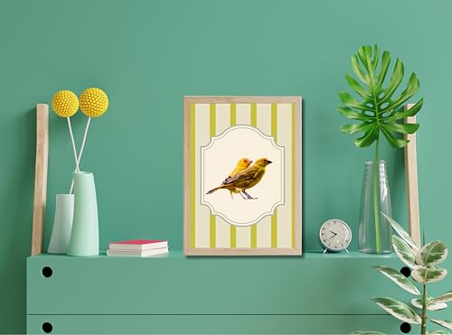 Image of Modern Scenery Bird Wall Art Frame | Pinterest Inspired Aesthetic Wall Decor | Bird Photo Frame | Ready to Hang Minimal Nature Frame for Living Room Bedroom & Office | (Design 6)