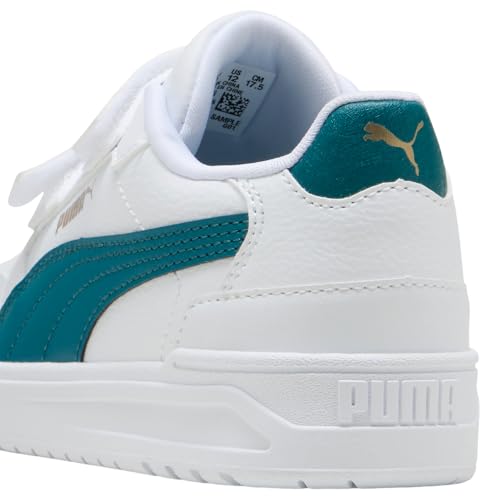 PUMA Shuffle Downtown LO V PS Baskets pour Enfant Blanc/émeraude Ice Gold Pointure 48, Puma Blanc émeraude Ice PUMA Gold, 32 EU