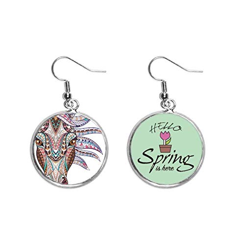 Pendientes de caballo con esmalte mosaico joyería fina decorativa de primavera