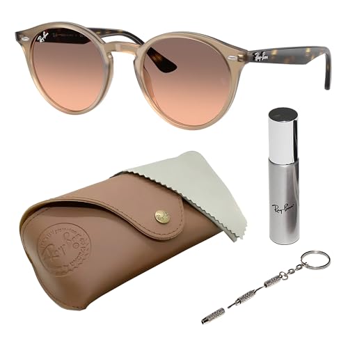 Image of Ray-Ban RB2180 Round Shaped Sunglasses for Men & Women with Official RAYBAN Eyewear Kit