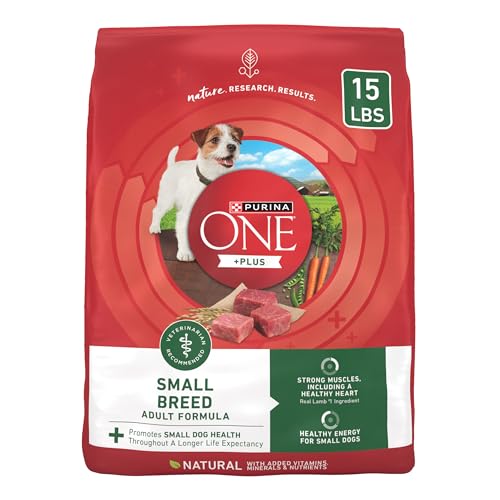 Purina One Small Breed Plus High-Protein Dog Food Lamb and Rice Formula Dry Dog Food - 15 lb. Bag