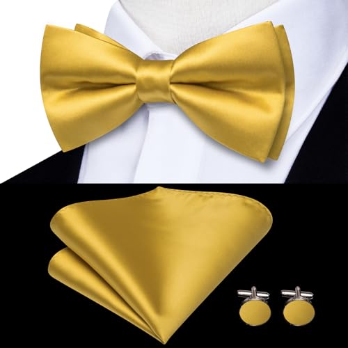 Image of Hi-Tie Men Suspender Bowtie Set Suspenders Pre-tied Bow Tie Pocket Square Cufflinks Adjustable Y Shape 6 Clips Braces Tuxedo