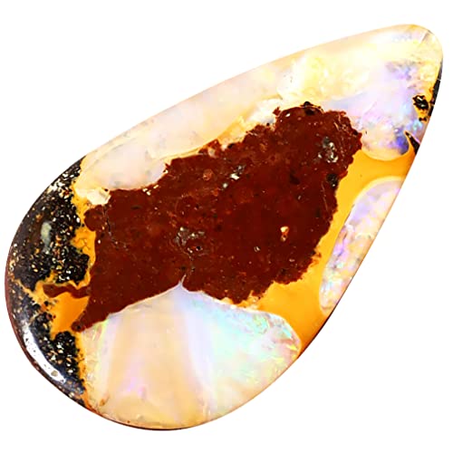Opale Koroit naturelle 6.27 ct contre les imitations, véritable pierre boulder pour création