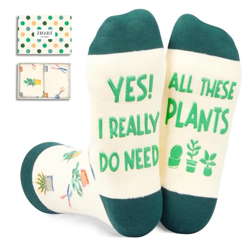 Zmart Plant Gifts - Funny Sunflower Plant Socks, Gardening Gifts for Women