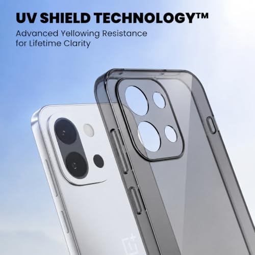 Image of VONZEE Compatible with Oneplus nord 6 5g Back Cover Case Clear,[ Anti Yellow ][Military Grade Protection] Hard PC Back Cover Transparent-Black