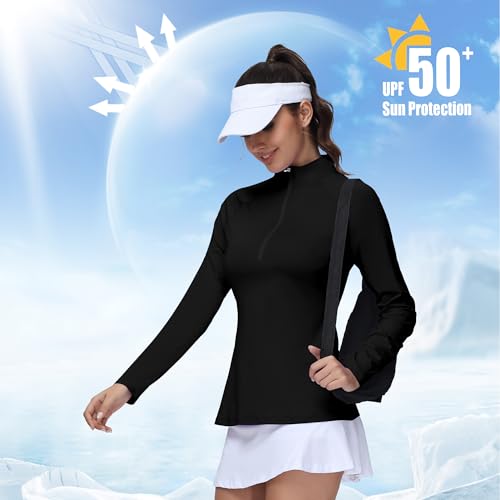 Image of GGOV Golf Shirts for Woman UPF 50+ Sun Protection Quick Dry Lightweight Long Sleeve Polo Shirts for Woman Rash Guard