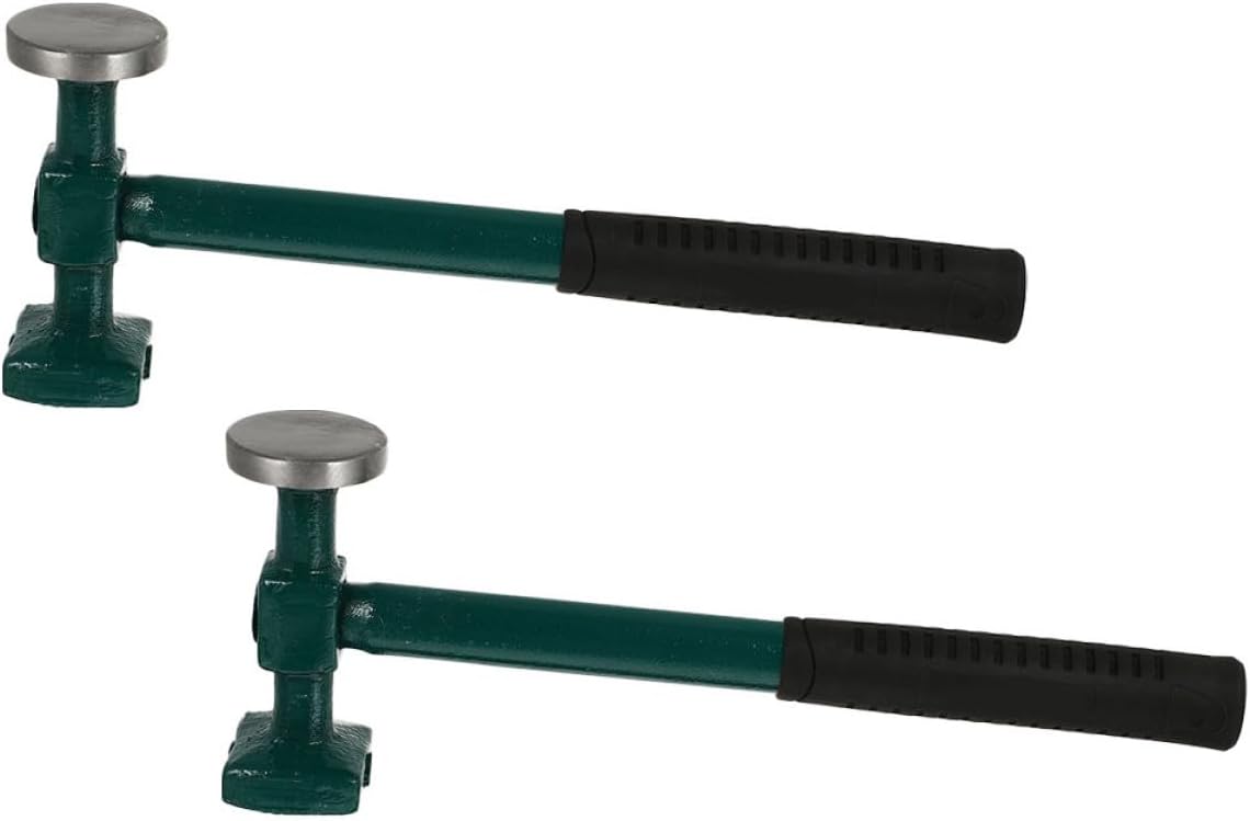 2pcs Automotive Sheet Metal Hammers with Steel Tube Handles, Bodywork Hammer Set for Auto Body Repair and Door Skin Repair Tools