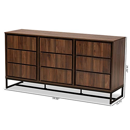 Baxton Studio Neil Sideboards And Servers, One Size, Walnut Brown/Black #TOP2