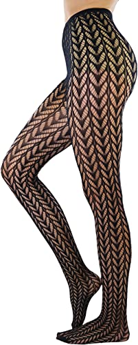 Image of ToBeInStyle Women's Vintage Art Deco Chevron Ornate Design Tights Pantyhose