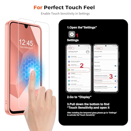 Image of SUPFINE Magnetic for Samsung Galaxy A16 5G Case with Screen Protector, (Built-in Magnets) (Military Grade Drop Protection) Slim Translucent Shockproof Phone Case,Light Pink