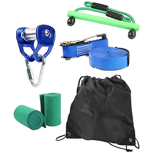 Perantlb Kits De Tirolesa Para Niños En El Patio Trasero, Con Freno De Resorte De Cierre De 6