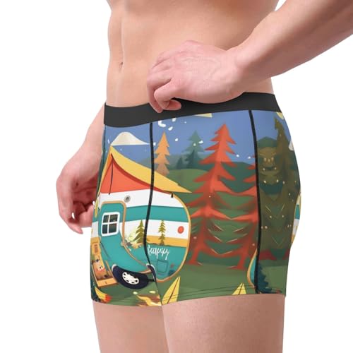 Happy Camper Men's Boxer Briefs Cooling Breathable Sports Underwear,1-Pack4