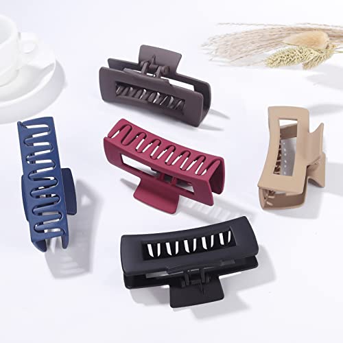 12 Pack Claw Clips For Thick Hair Large Hair Clips Rectangle Hair Claws 4.1 Inch Banana Clips Claw Clips For Women #TOP3