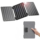 BigBlue 30W ソーラーパネル 3ポート【DC/QC3.0/PD24W 急速充電】ソーラー充電器 24.7%高変換効率 超薄型 軽量 小型 非常用バッテリー ソーラーチャージャー 折りたたみ式 携帯充電器 単結晶 防水 防災グッズ 停電対策 アウトドア 小型ポータブル電源 iPhone iPad Android Samsung Galaxy LG対応(SP30)