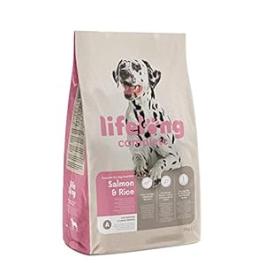 Amazon-Marke: Lifelong – Hundefutter für ausgewachsene Hunde (Adult) aller Rassen, Fein zubereitetes Trockenfutter mit Lachs und Reis, 5 kg (1er-Pack)