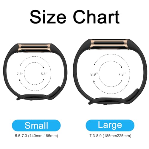 Pack 4 Straps Compatible with Fitbit Charge 6 Strap/Fitbit Charge 5 Strap for Women Men,Silicone Adjustable Strap for Fitbit Charge 5/Charge 6 (S,Navy Blue/Silver Grey/Midnight Blue/Steel Blue) - Image 3
