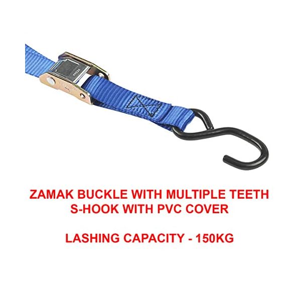 Master Lock 4368EURDAT Zertifizierter Spanngurt mit Ratsche und S-Haken, Blau, 2 m x 25 mm Gurt, 2-er Set – Bild 5