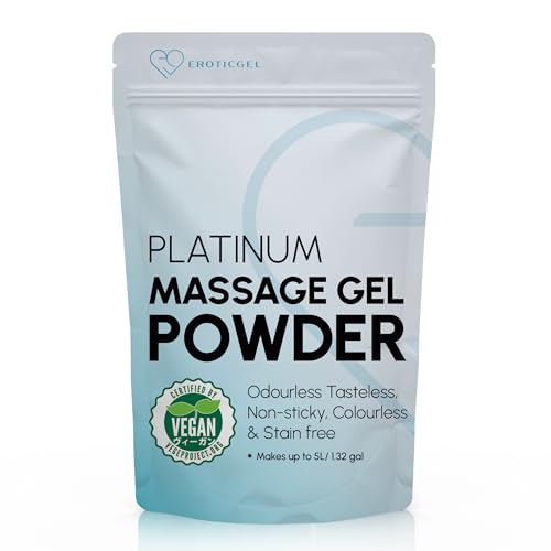 Japanese Nuru Massage Gel Powder 50g - Platinum Edition | Resealable Sachet | Made in Japan | Slippery, Odorless, Tasteless, and Stain-Free | Paraben & Glycerin Free | Makes Up to 1.32 Gallons of Gel