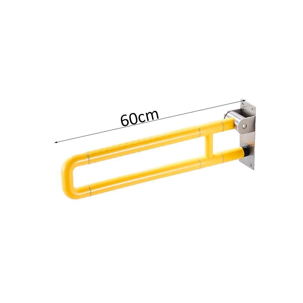 Barras de Apoyo para baño, pasamanos de Acero Inoxidable Plegables, Tubo Exterior de Nailon, Barra de Seguridad abatible en Forma de U para Inodoro, para Personas Mayores.