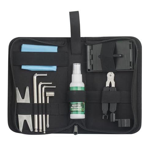 GOKKO All-in-One Guitar Maintenance & Repair Kit with Carry Case, Essential Tools for Guitar and Bass Care