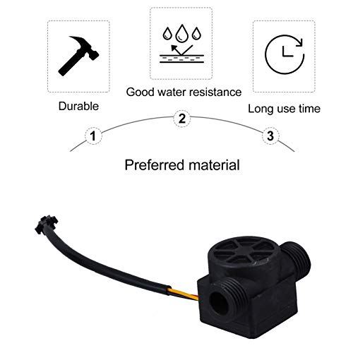 ULTECHNOVO Sensor de Fluxo de Água de Conexão Rápida Medidor de Fluxo de Efeito de Corredor Medidor