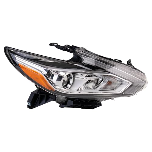 Image of TRQ Passenger Side Headlight Assembly Halogen Compatible with 2016-2018 Nissan Altima Without LED Daytime Running Lights NI2503247