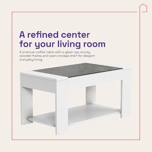Image of Wakefit Center Table | 1 Yr Warranty | Coffee Table for Living Room Wooden, Tea Table for Living Room Wooden, Sofa Table, Free Installation from Brand, Modern Multi-Functional & Wobble-Free(Vellun)
