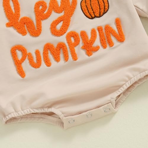 Newborn My First Halloween Baby Outfit Hey Pumpkin Bubble Romper Long Sleeve Crewneck Sweatshirts Fall Clothes4